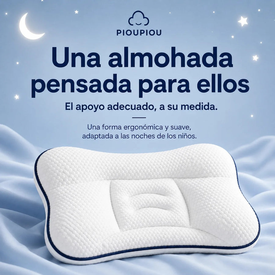 Almohada Pioupiou sobre ropa de cama azul claro